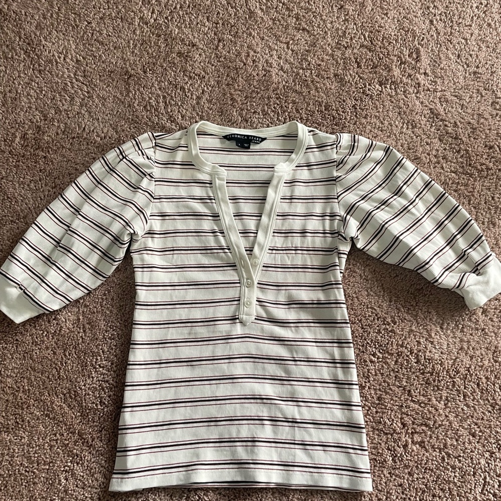 Veronica Beard Amity Striped Top